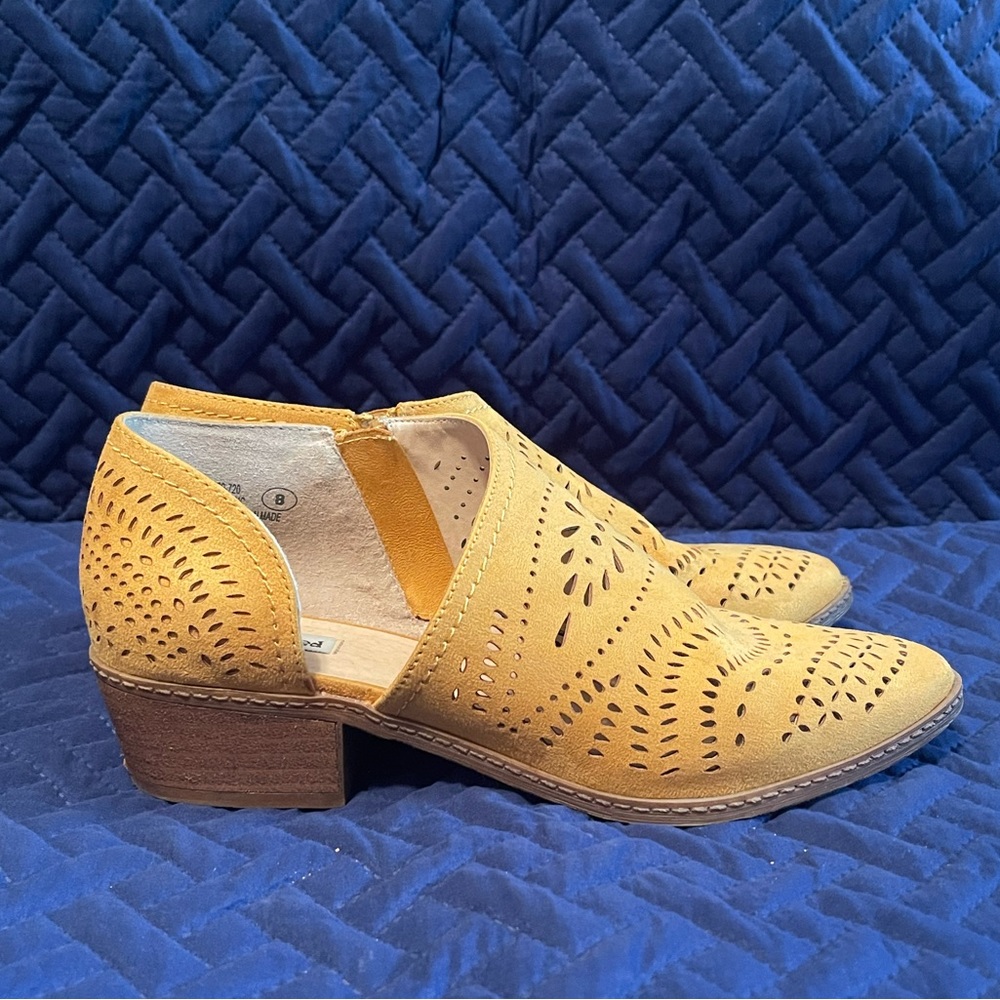 Mustard yellow booties